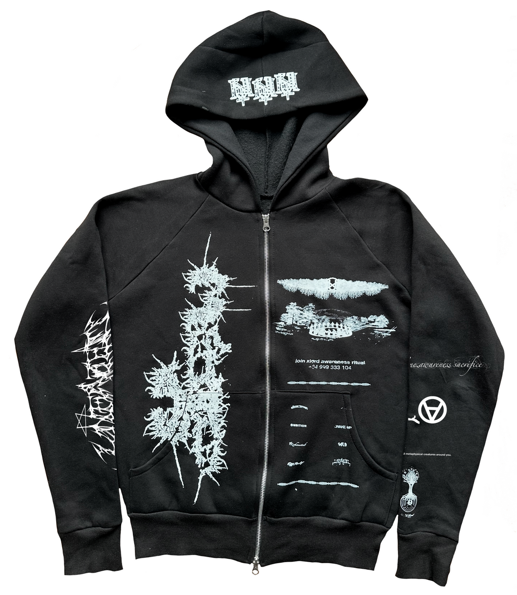 Unfzd_ybwtimeline 1st awareness sacrifice. designer zip hoodie (black)